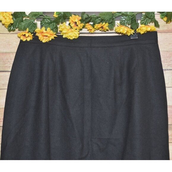 Vintage Prophesy Womens Black Wool Midi Pencil Skirt Size 20W Career Academia - Picture 2 of 9